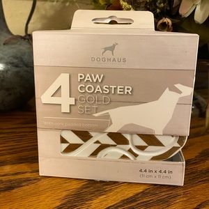 Doghouse Paw Coaster Set of 4 - New in Box